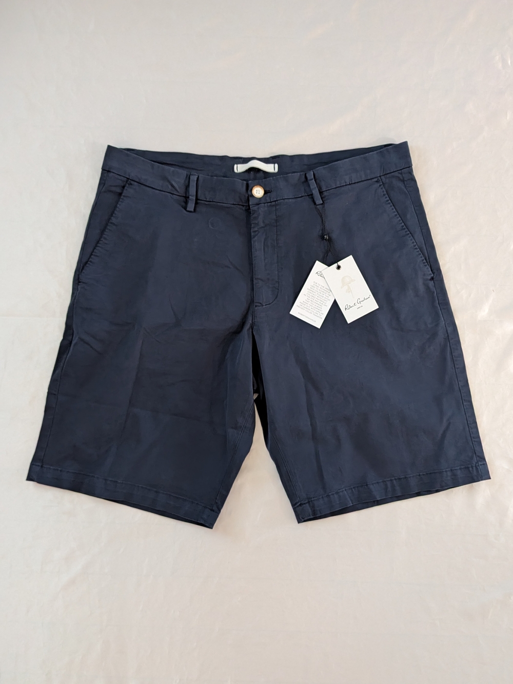 New Robert Graham Men's Lonestar Stretch Cotton Shorts Navy Size 34